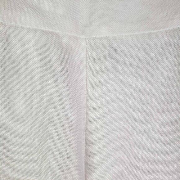 Talbots Pants Irish Linen Women’s Size 10 White Wide Leg Crop Lagenlook New - Picture 4 of 8